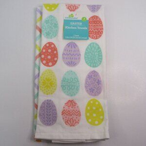Easter Kitchen Towel 2pc Set Tossed Eggs 15"Wx25"L Way To Celebrate